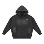 Sunfade Two-way Zipper Boxy Fleece Hoodie