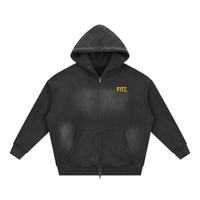 Sunfade Two-way Zipper Boxy Fleece Hoodie