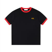 Contrast Edge Ribbed Crewneck T-Shirt