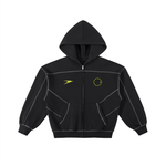CANNING Contrast Stitched Boxy Fleece Zip Hoodie