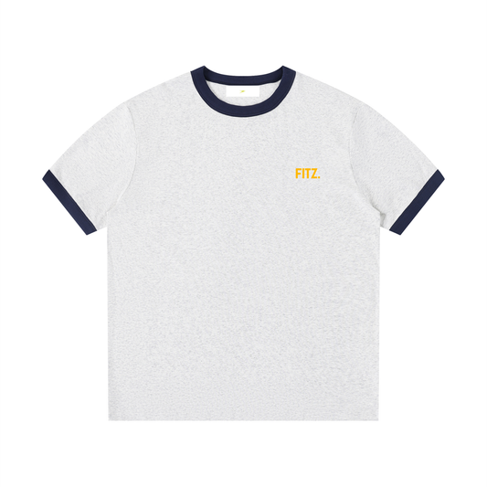 Contrast Edge Ribbed Crewneck T-Shirt