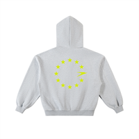 CANNING Contrast Stitched Boxy Fleece Zip Hoodie