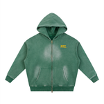 Sunfade Two-way Zipper Boxy Fleece Hoodie