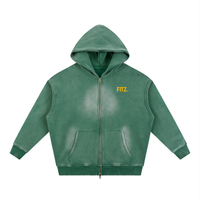 Sunfade Two-way Zipper Boxy Fleece Hoodie