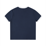 Contrast Edge Ribbed Crewneck T-Shirt