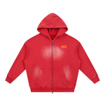 Sunfade Two-way Zipper Boxy Fleece Hoodie