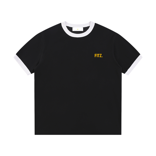 Contrast Edge Ribbed Crewneck T-Shirt