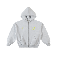 CANNING Contrast Stitched Boxy Fleece Zip Hoodie