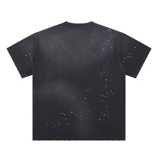 CANNING Hand Frayed Sunfade Paint Splatter T-Shirt