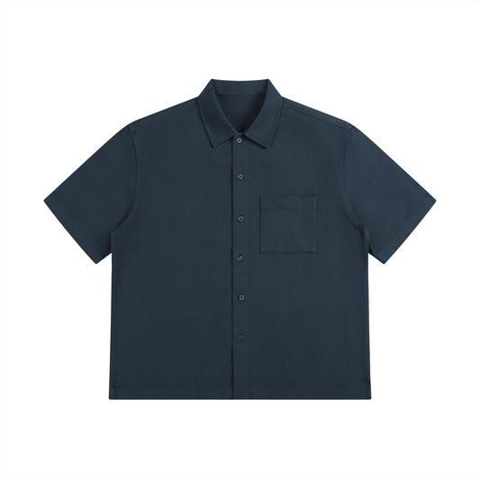 Unisex Boxy Patch Pocket Short Sleeve Shirt
