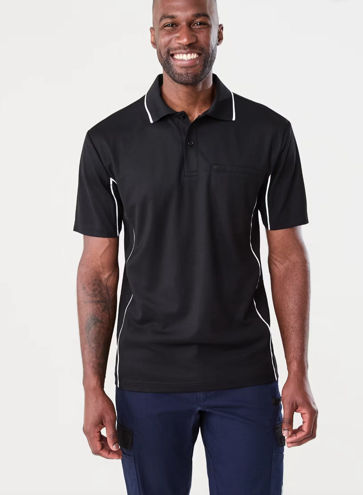 Black work polo