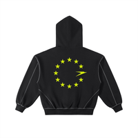 CANNING Contrast Stitched Boxy Fleece Zip Hoodie