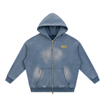 Sunfade Two-way Zipper Boxy Fleece Hoodie