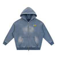 Sunfade Two-way Zipper Boxy Fleece Hoodie