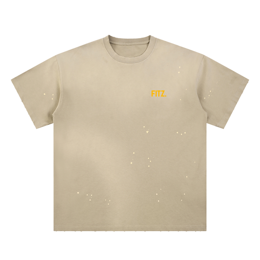 CANNING Hand Frayed Sunfade Paint Splatter T-Shirt