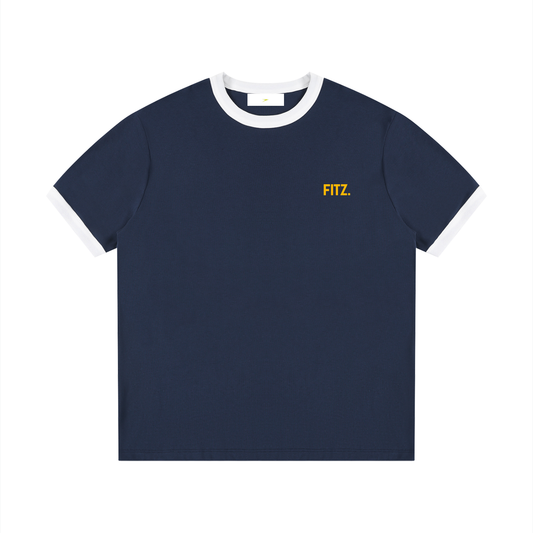 Contrast Edge Ribbed Crewneck T-Shirt