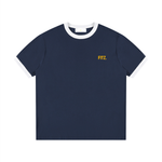 Contrast Edge Ribbed Crewneck T-Shirt