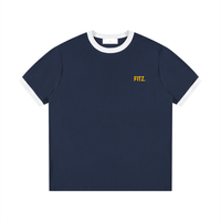 Contrast Edge Ribbed Crewneck T-Shirt