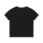 Contrast Edge Ribbed Crewneck T-Shirt